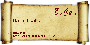 Banu Csaba névjegykártya