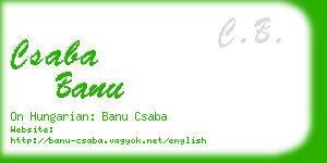 csaba banu business card